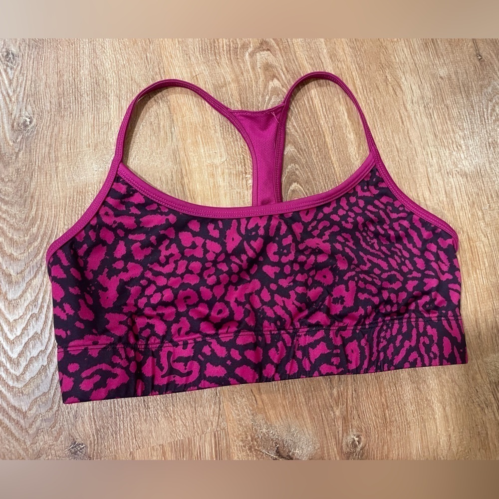 Champion pink and black cheetah print sports bra​​​​​